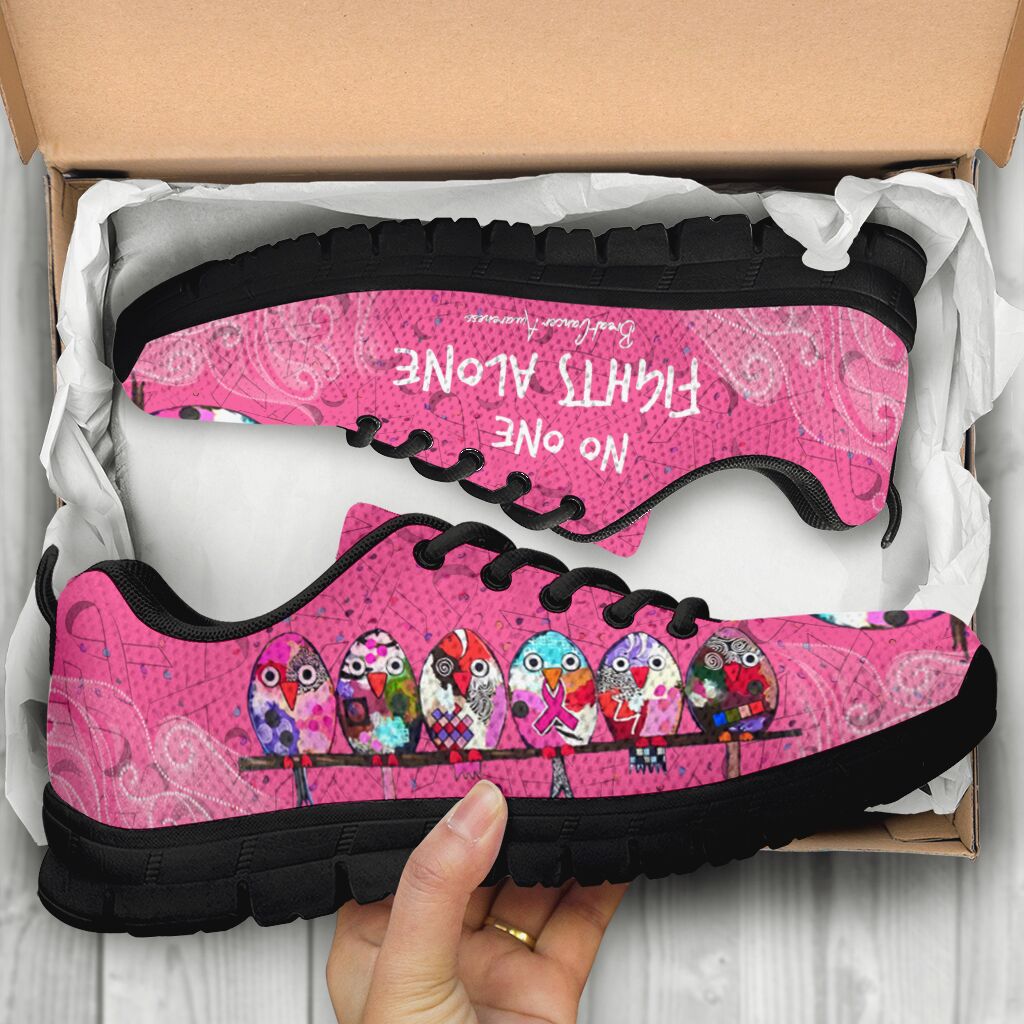 No One Fight Alone Breast Cancer Awareness Breast Cancer Awareness Sneakers 0622