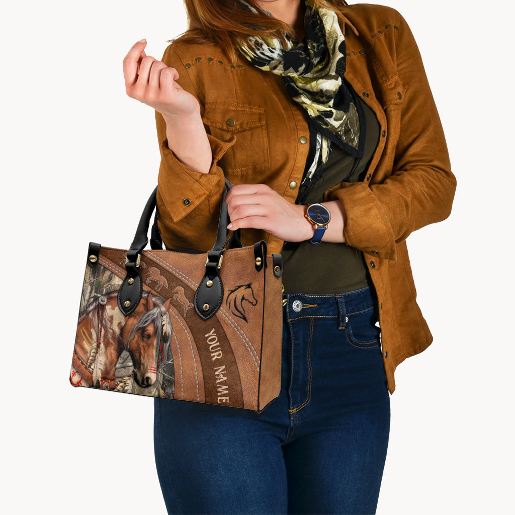 Love Horses - Personalized Horse Leather Handbag