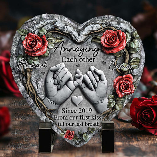 Till Deadth Do Us Part - Personalized Couple Heart Shaped Stone