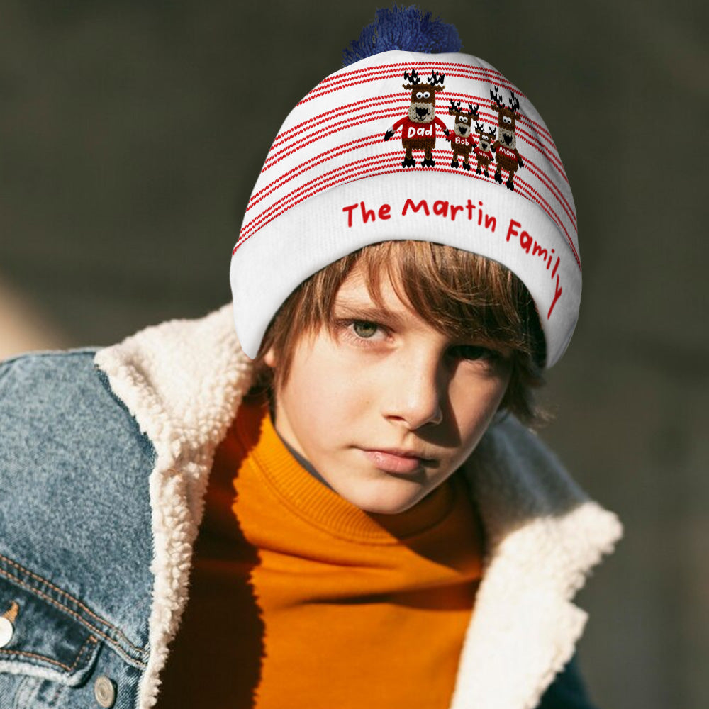 Oh Deer Christmas - Personalized Family Beanie Hat