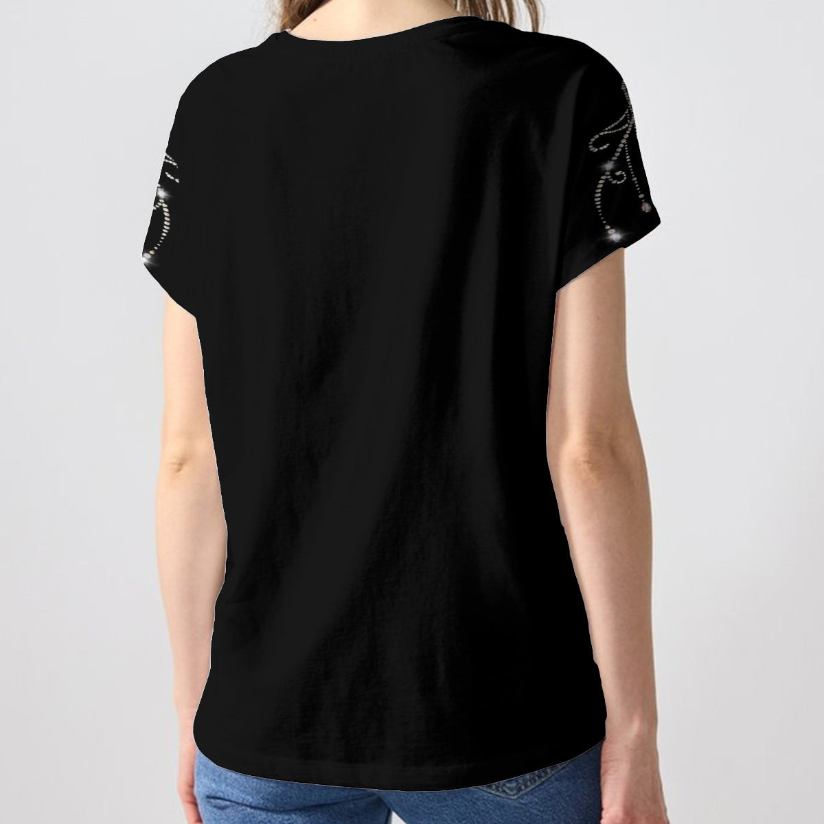 Custom Bling Shirt For Grandma/ Mother - Personalized Grandma Fully Printed V-Neck T-Shirt