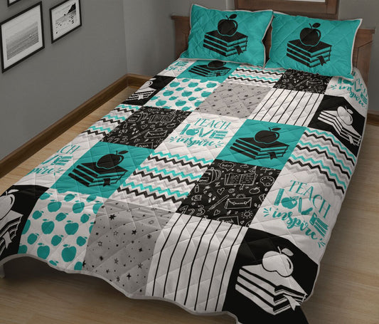 Teach Love Inspire Teacher Quilt Set 0622