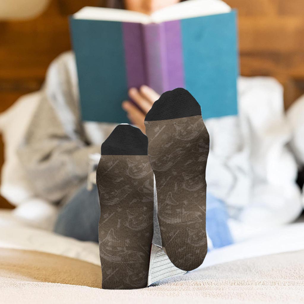 Lucky Fishing Socks - Gift for dad, uncle, aunt, grandma, grandpa, mom, son, daughter, brother, sister, granddaughter, grandson, husband, wife, boyfriend, girlfriend, friend, co-worker - Personalized Socks