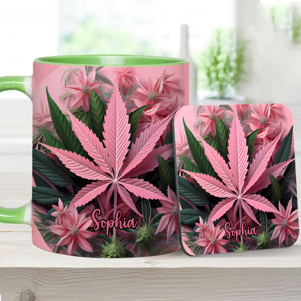 Pink Stoner Chick - Personalized Weed Accent Mug