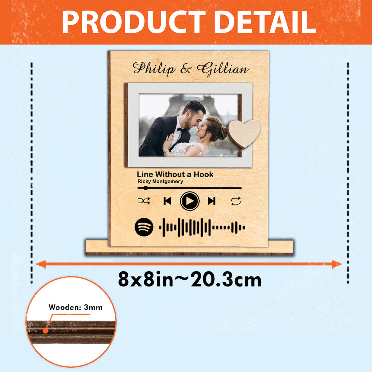 Our Song - Personalized Couple 3 Layered Big Freestanding