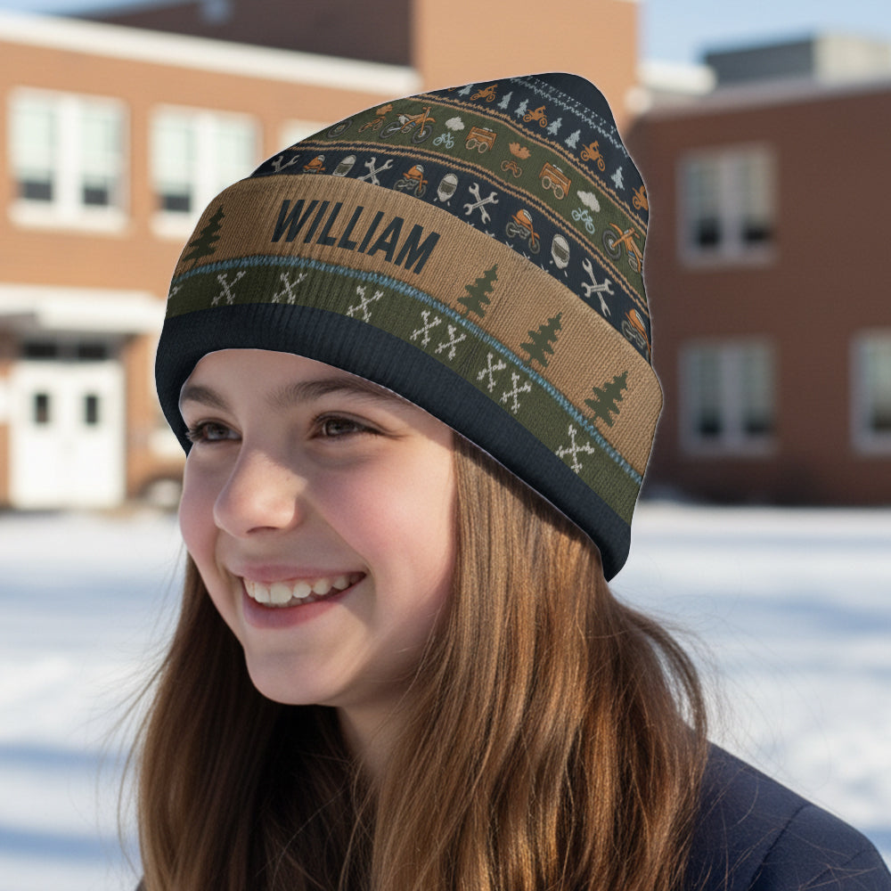 Love Biking - Personalized Dirt Bike Beanie Hat