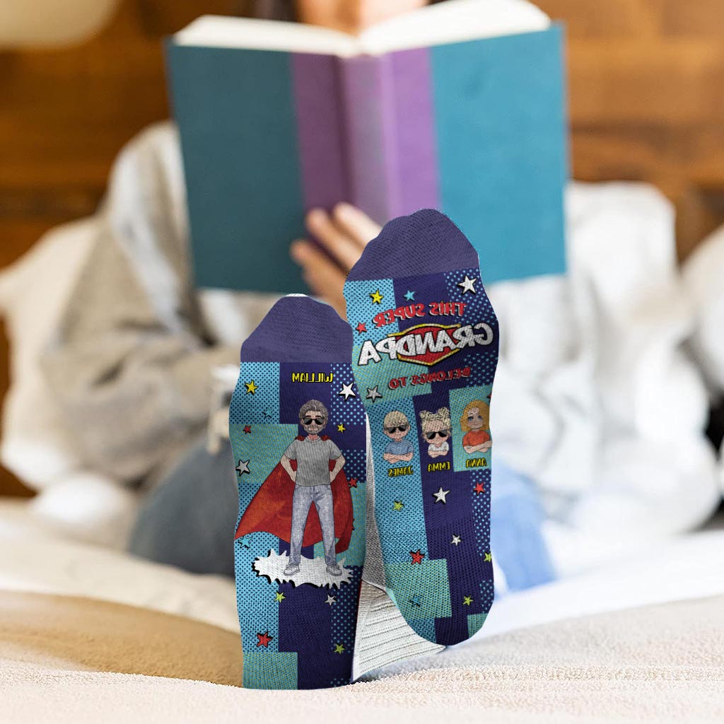 Super Dad - Gift for dad, grandpa, uncle, brother - Personalized Socks