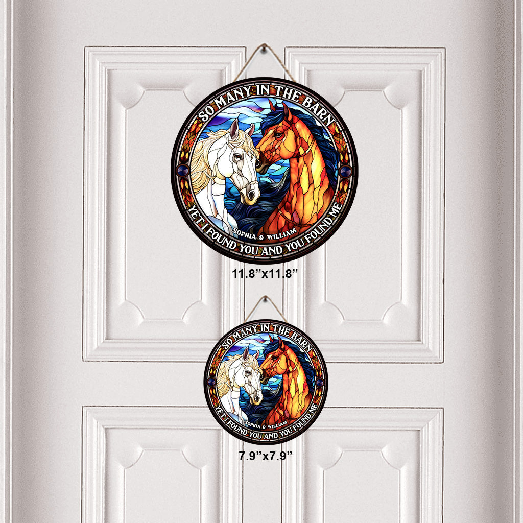 So Many In The Barn - Personalized Horse Round Wood Sign
