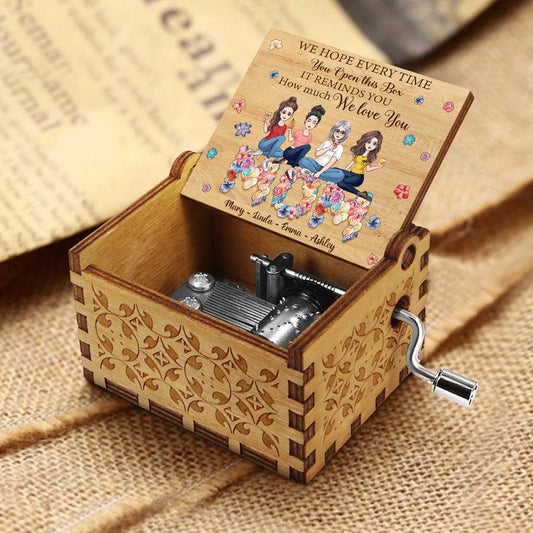 We Love You Floral Mom - Personalized Mother's Day Mother Hand Crank Music Box