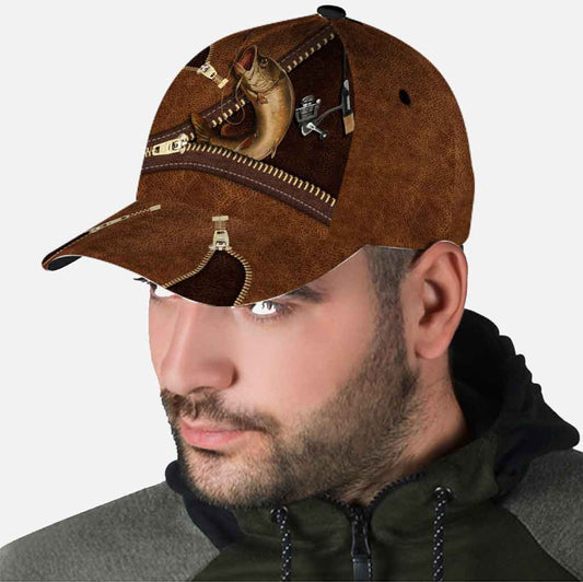 Love Fishing - Classic Cap With Leather Pattern Print 1121