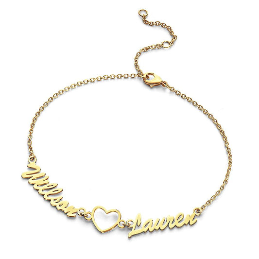 I Love You - Personalized Couple Bracelet with Desired Name