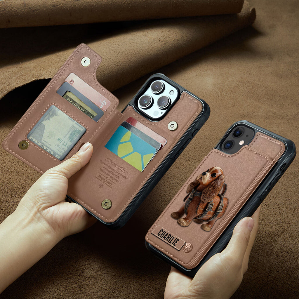 Cute Cavalier King Charles Spaniel - Personalized Dog Wallet Phone Case
