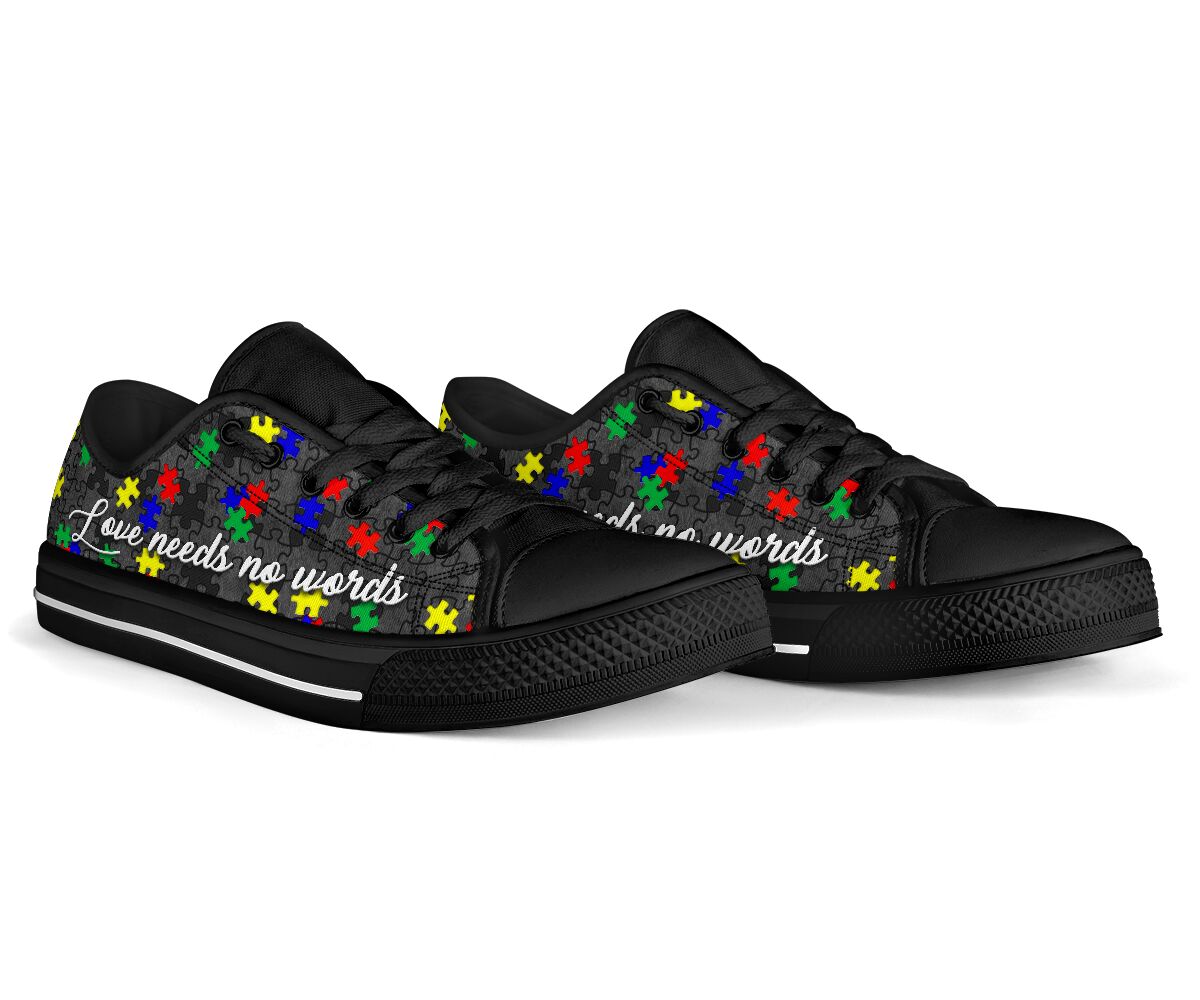 Love Needs No Words Autism Awareness Low Top Shoes 0622