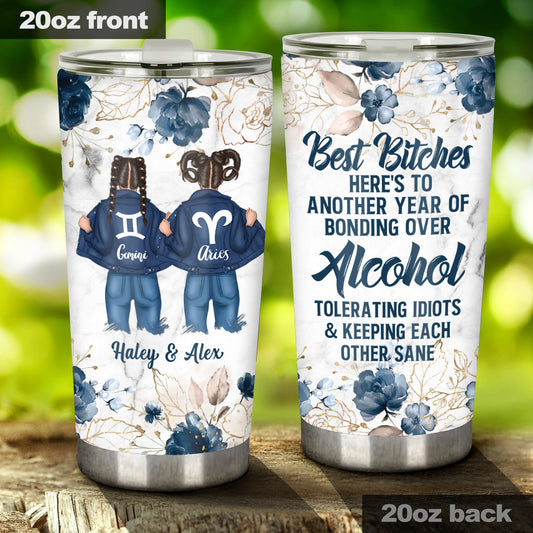 Zodiac Denim Bestie - Horoscope gift for friend - Personalized Tumbler