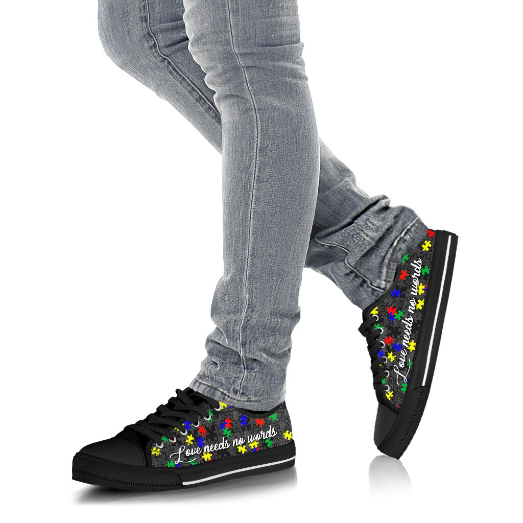 Love Needs No Words Autism Awareness Low Top Shoes 0622