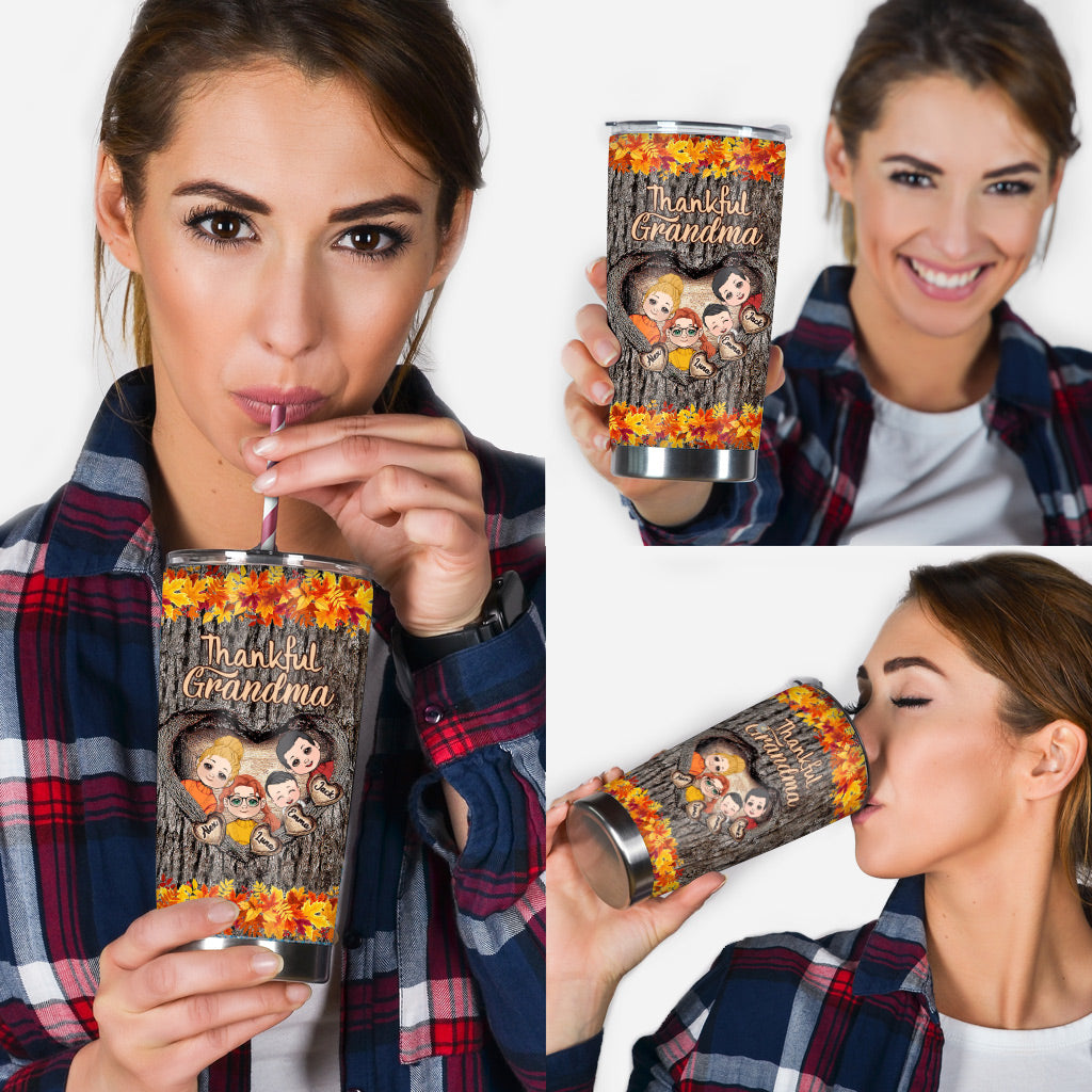 Thankful Grandma - Gift for grandma - Personalized Tumbler