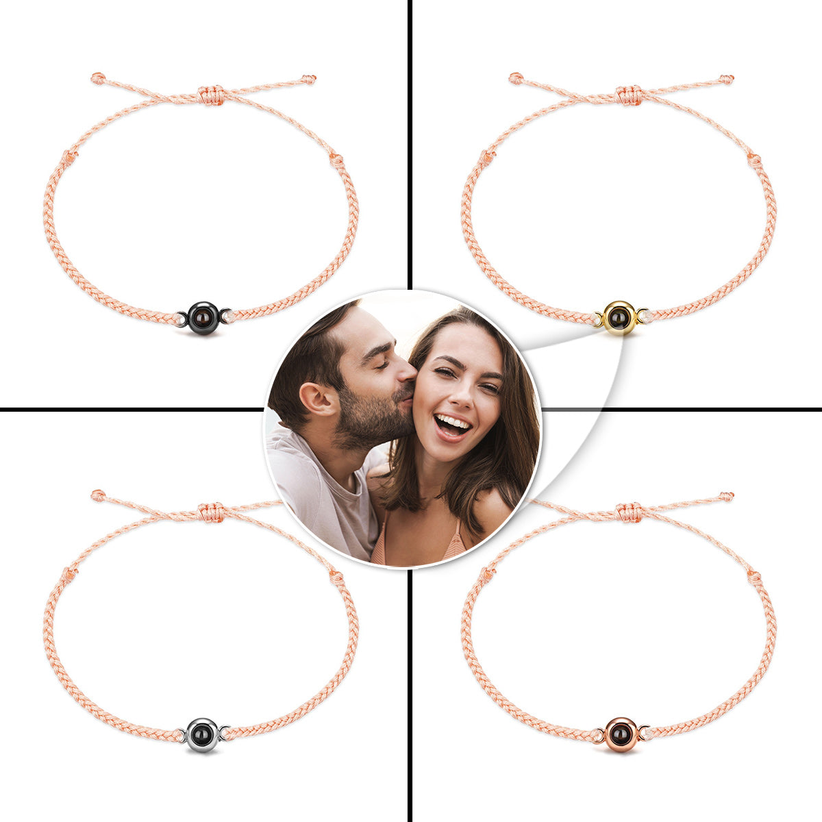 Sun Flower Custom Photo Projection Charm - gift for who lost a loved one - Personalized Projection Bracelet
