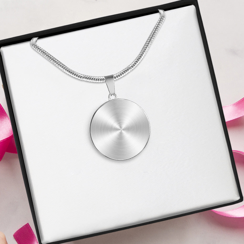 Salty Lil' Beach - Personalized Turtle Round Pendant Necklace