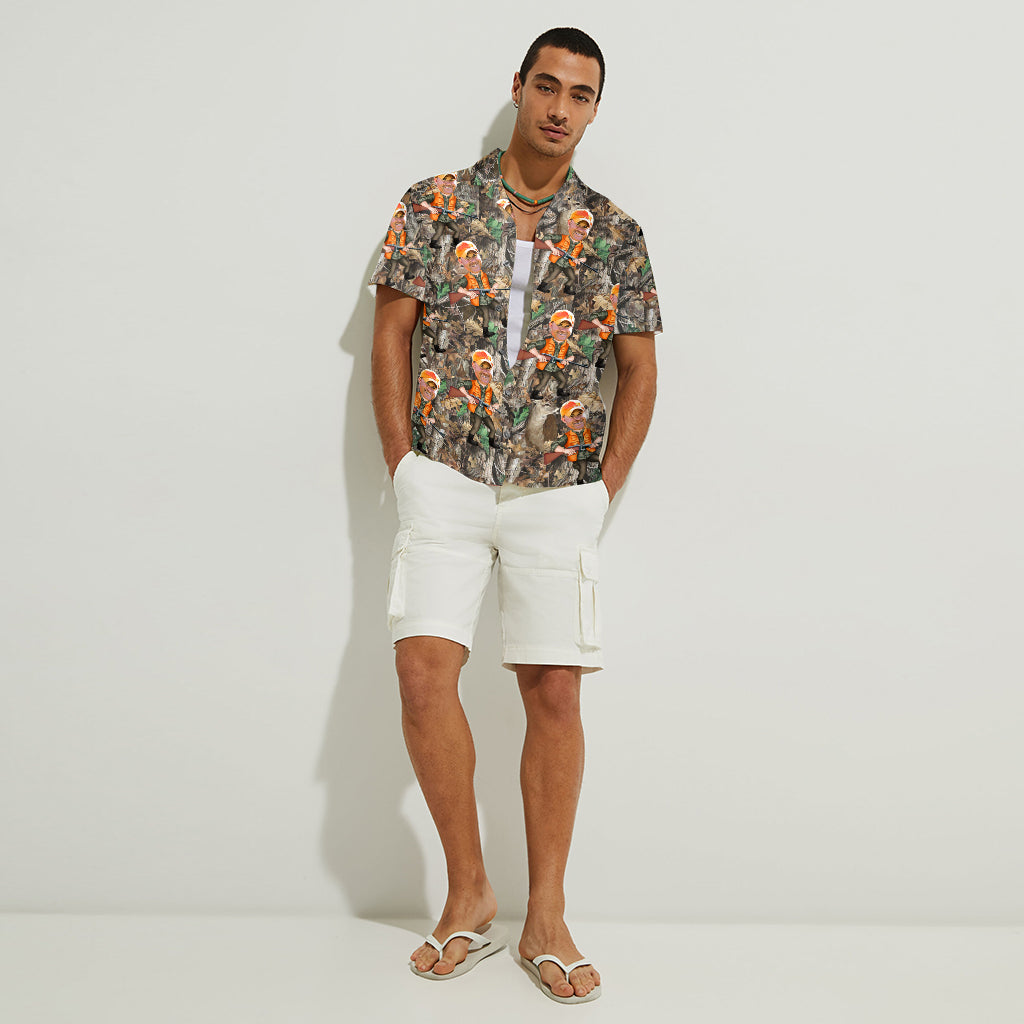 Photo Inserted Hunter - Personalized Hunting Hawaiian Shirt
