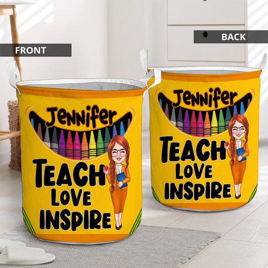 Teach Love Inspire - Personalized Teacher Storage Basket