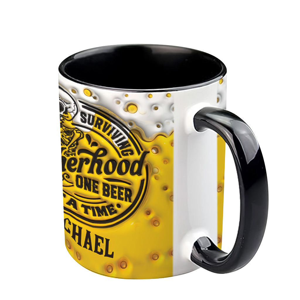 Surviving Fatherhood - Personalized Father Accent Mug