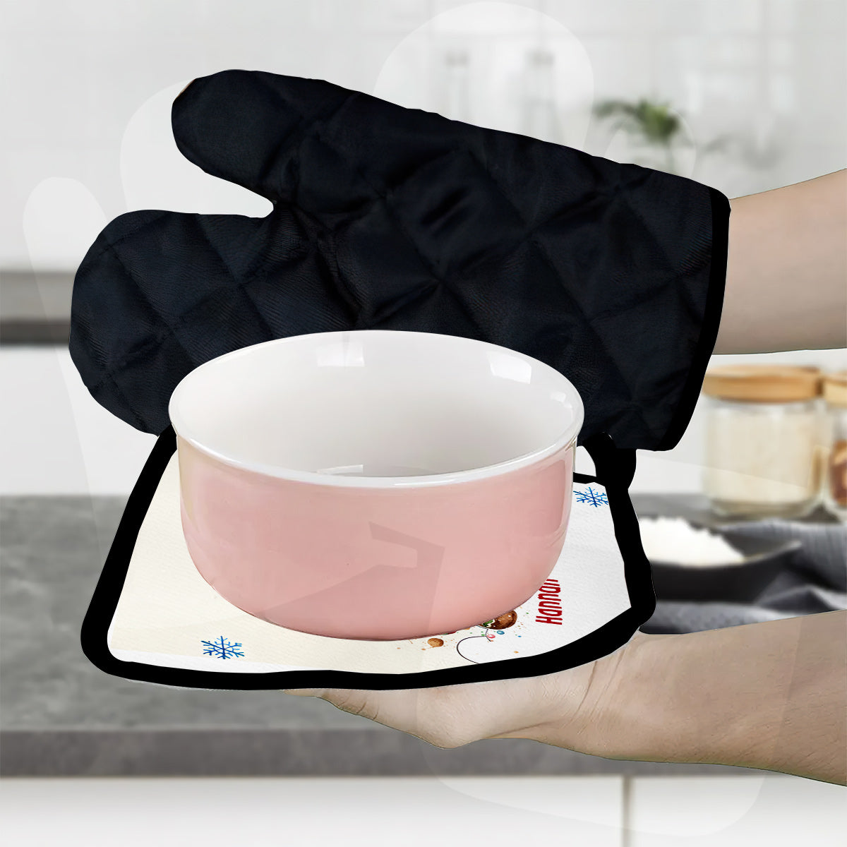 Grandma’s Cookies Tasting Crew - Personalized Grandma Oven Mitts & Pot Holder Set