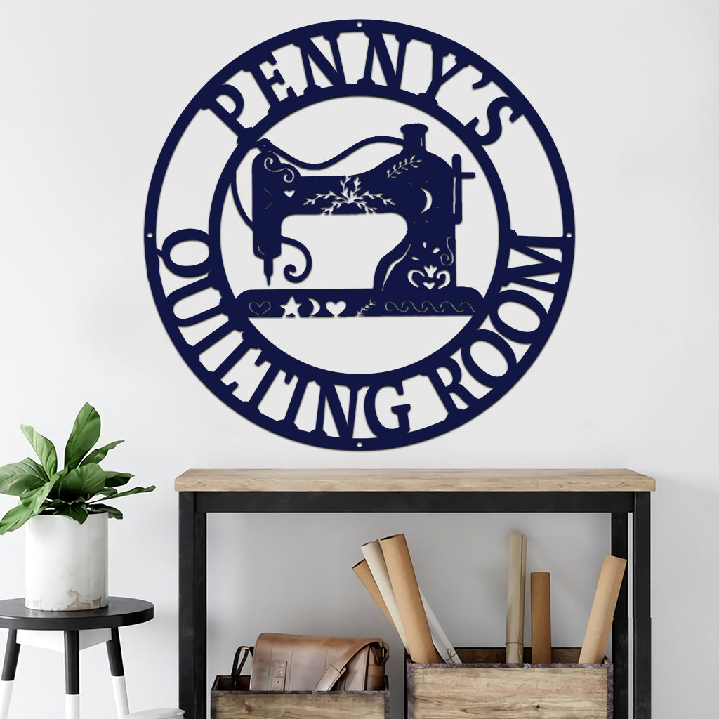Quilting Room - Personalized Quilting Cut Metal Sign