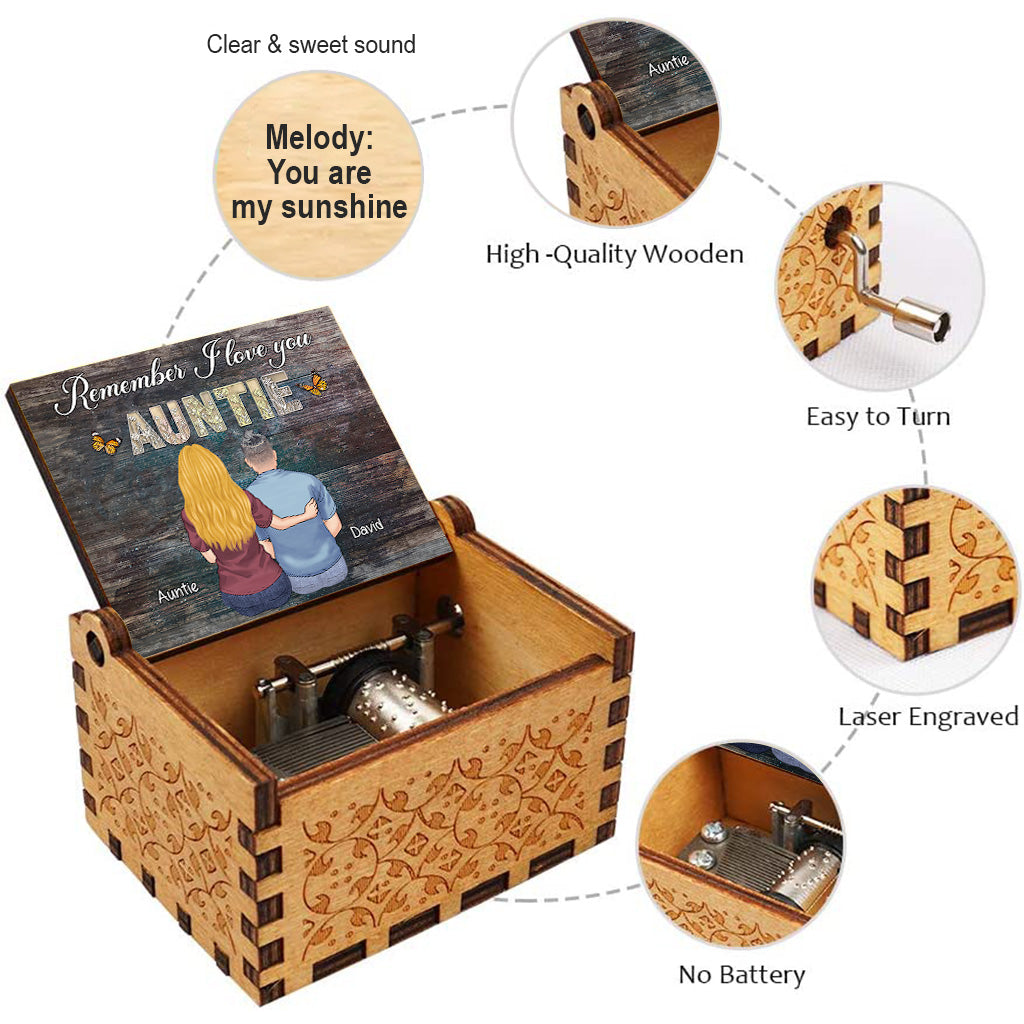 Remember We Love You - Gift for mom, grandma, aunt - Personalized Hand Crank Music Box