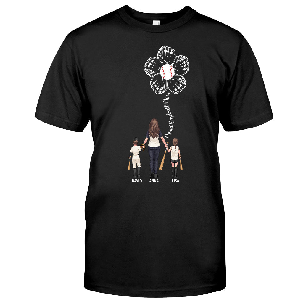 Proud Baseball Mom - Personalized Baseball T-shirt And Hoodie