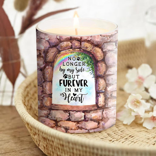 No Longer By My Side - Personalized Dog Candle With Wooden Lid