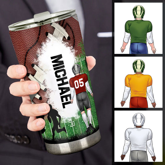 Love Football - Football gift for him, father, husband, son - Personalized Tumbler