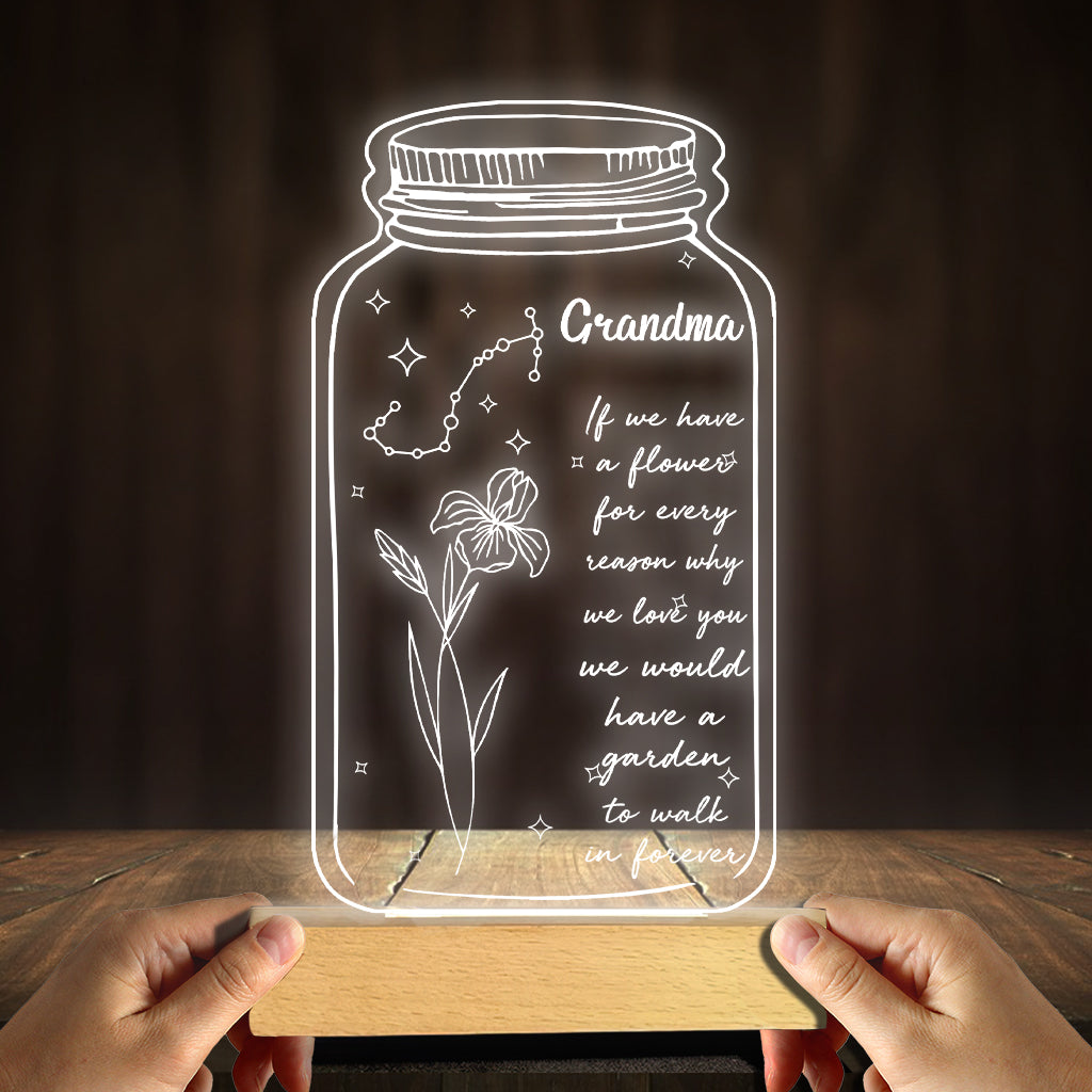 If I Had A Star Birth Flower Zodiac Sign - Gift for mom, grandma, daughter, wife, girlfriend, dad, grandpa, boyfriend, husband - Personalized Shaped Plaque Light Base
