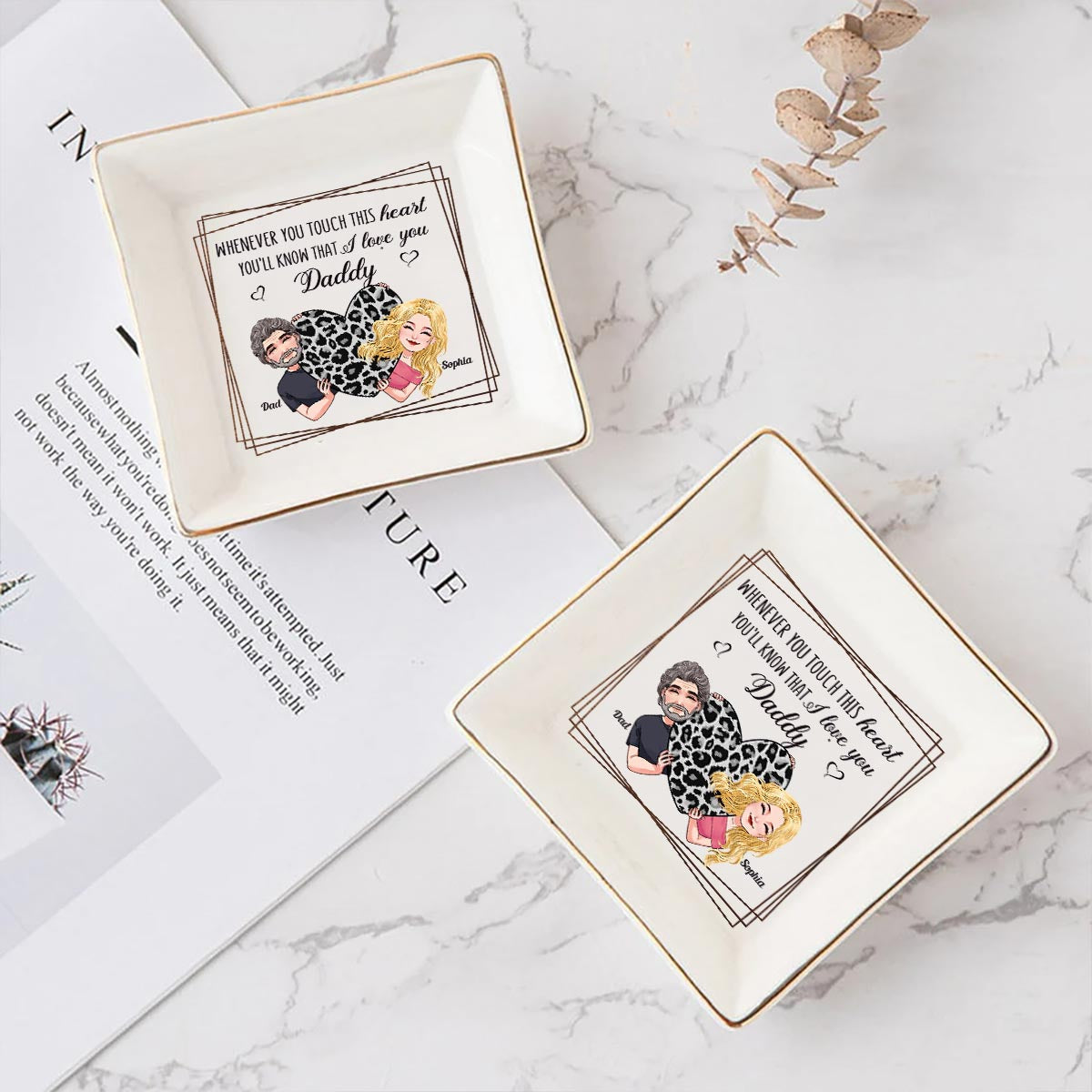 Whenever You Touch This Heart - Gift for mom, grandma, grandpa, daughter, son, granddaughter, grandson, wife, husband, dad, aunt, uncle, sister, brother - Personalized Jewelry Dish