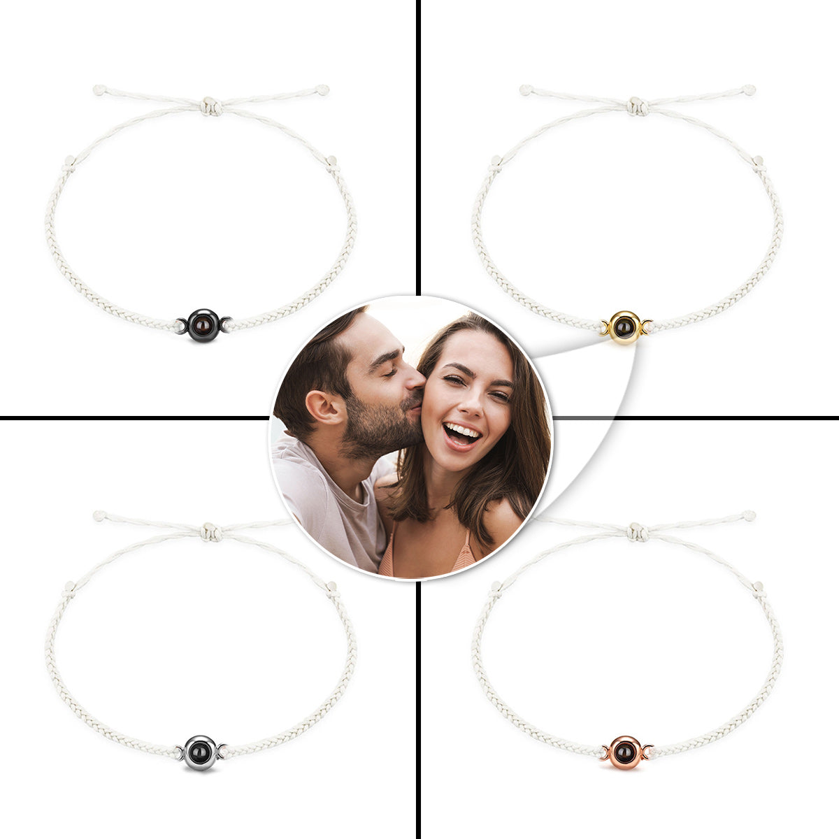 Sun Flower Custom Photo Projection Charm - gift for who lost a loved one - Personalized Projection Bracelet