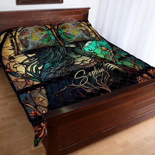 Mysterious Witch - Personalized Witch Quilt Set