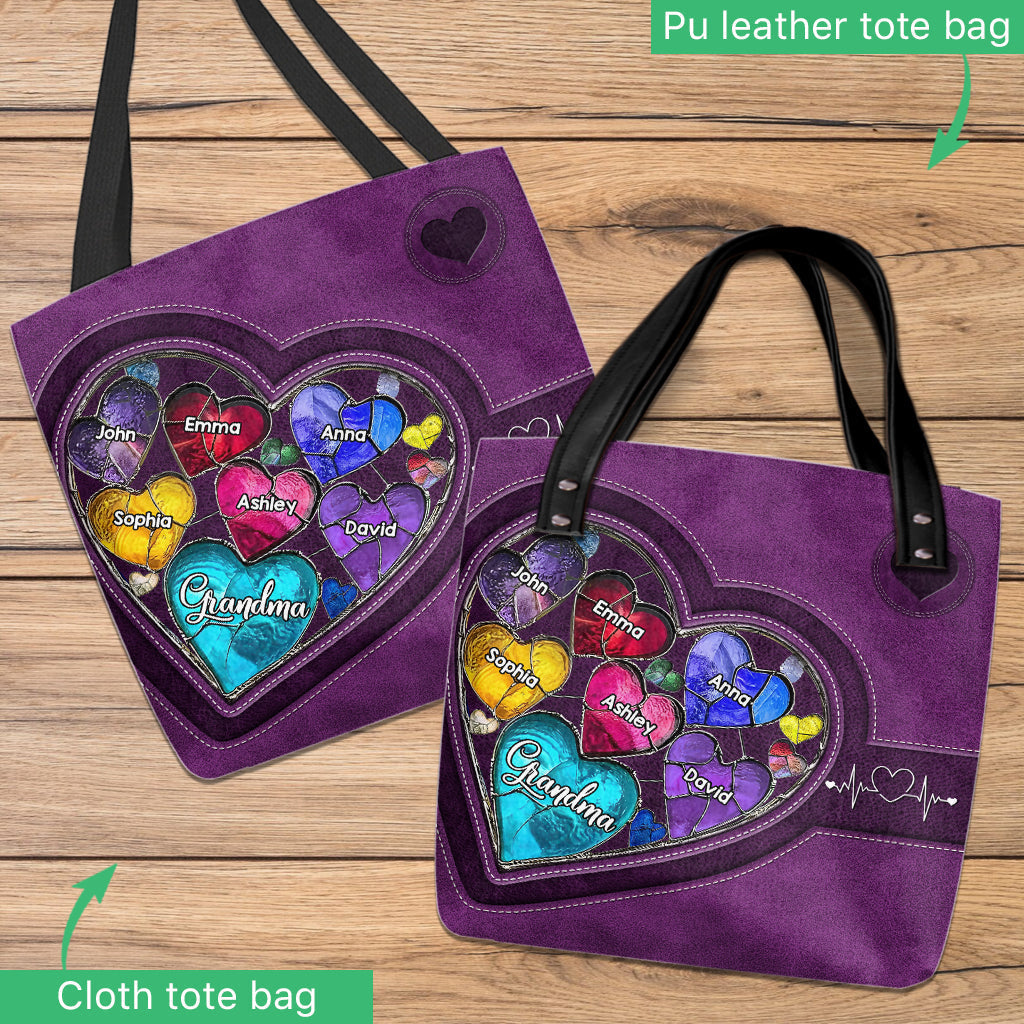 Grandma's Mom's Sweethearts - Personalized Grandma Tote Bag