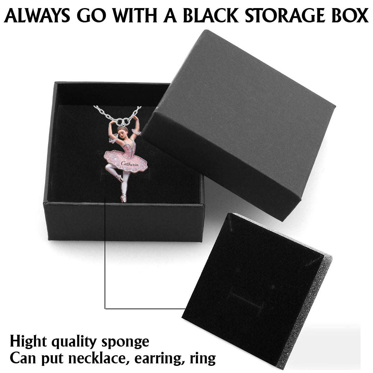 Love Ballet - Personalized Ballet Shaped Metal Pendant Necklace