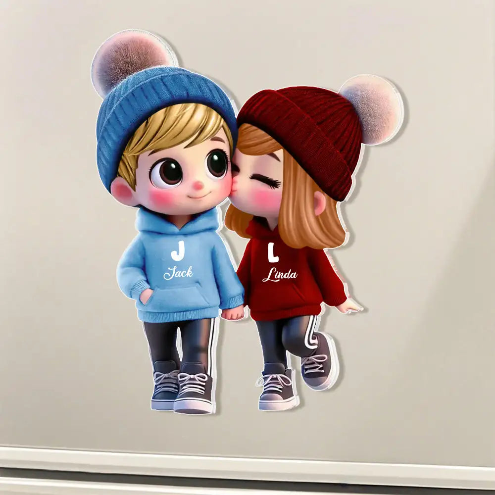 Personalized Sticker Decal for Couples – Cute Cartoon Design, Customizable for Him & Her