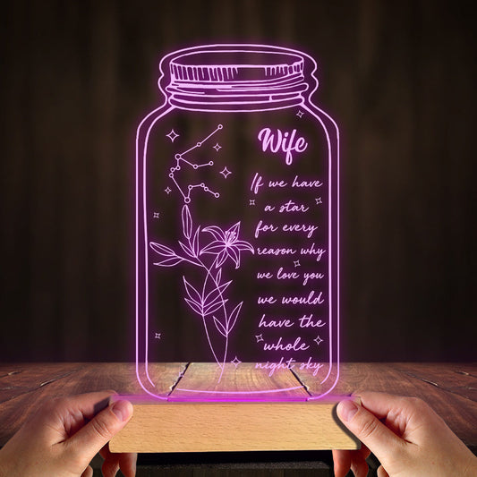 If I Had A Star Birth Flower Zodiac Sign - Gift for mom, grandma, daughter, wife, girlfriend, dad, grandpa, boyfriend, husband - Personalized Shaped Plaque Light Base