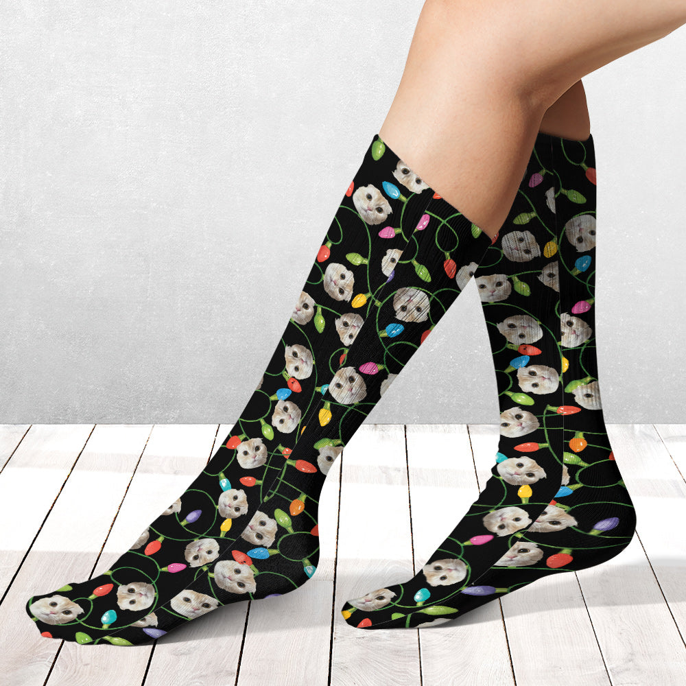 Merry Christmas - Personalized Cat Socks