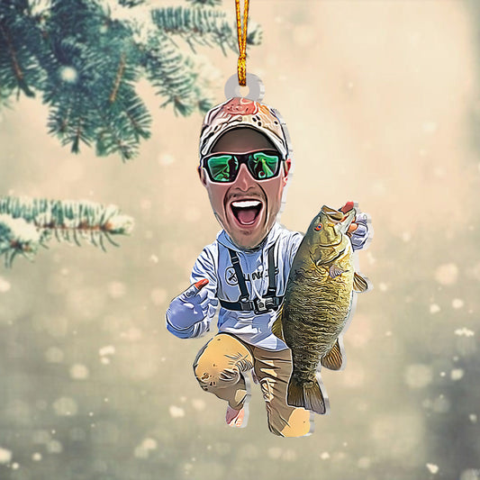 Cartoonize Funny Fishing - Personalized Fishing Ornament