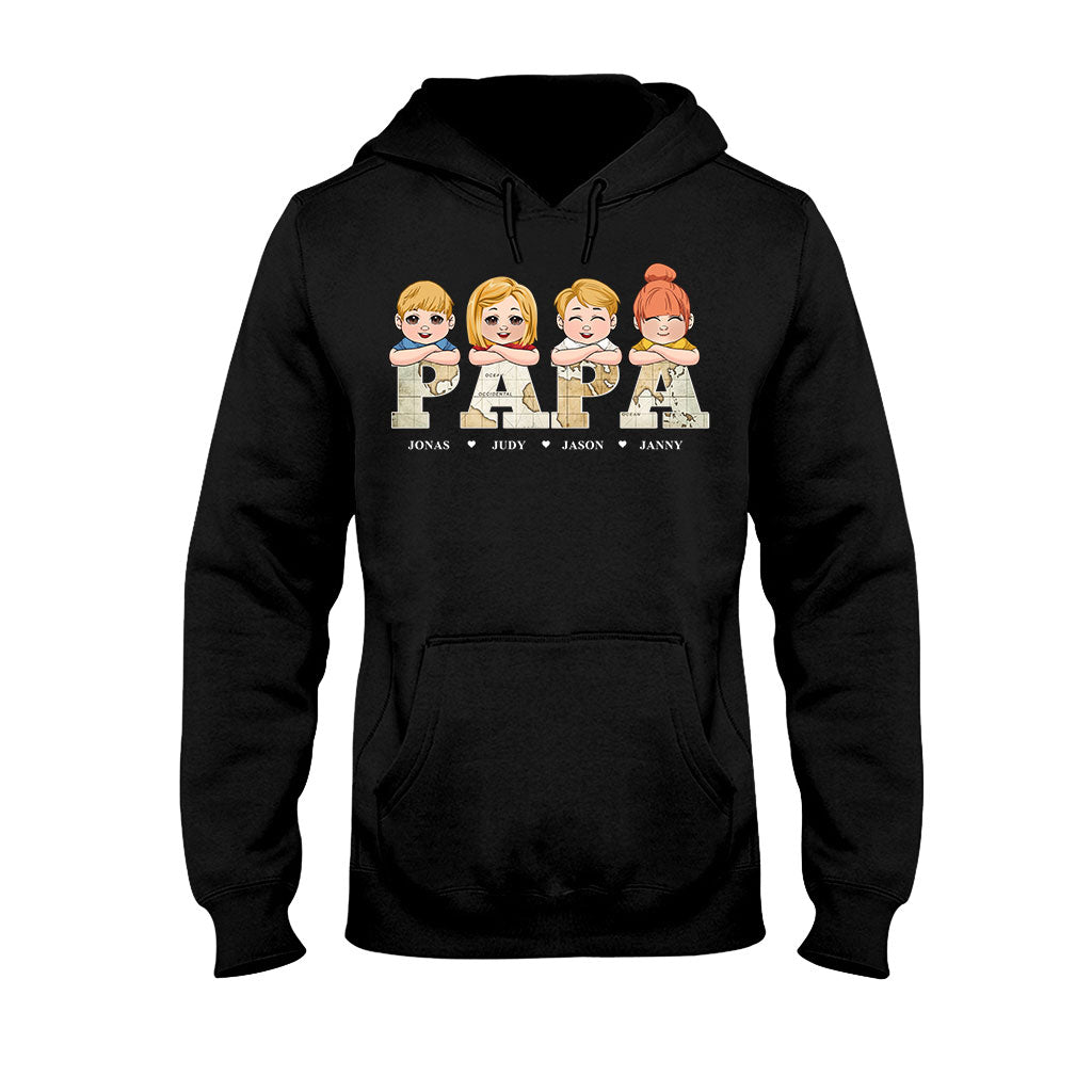 Vintage Map Title - Personalized Father T-shirt & Hoodie