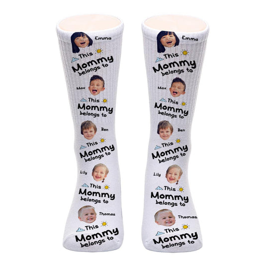 This Dad Belongs To - Gift for dad, grandpa, mom, uncle, aunt, grandma - Personalized Socks