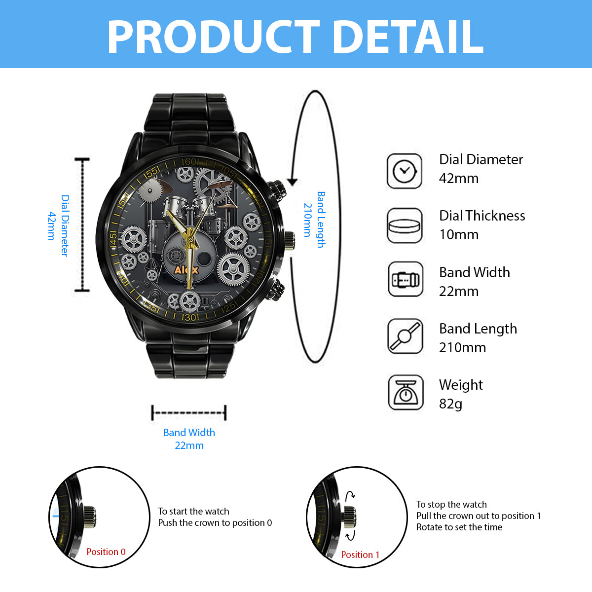 Drummer Life - Personalized Drummer Hand Watch
