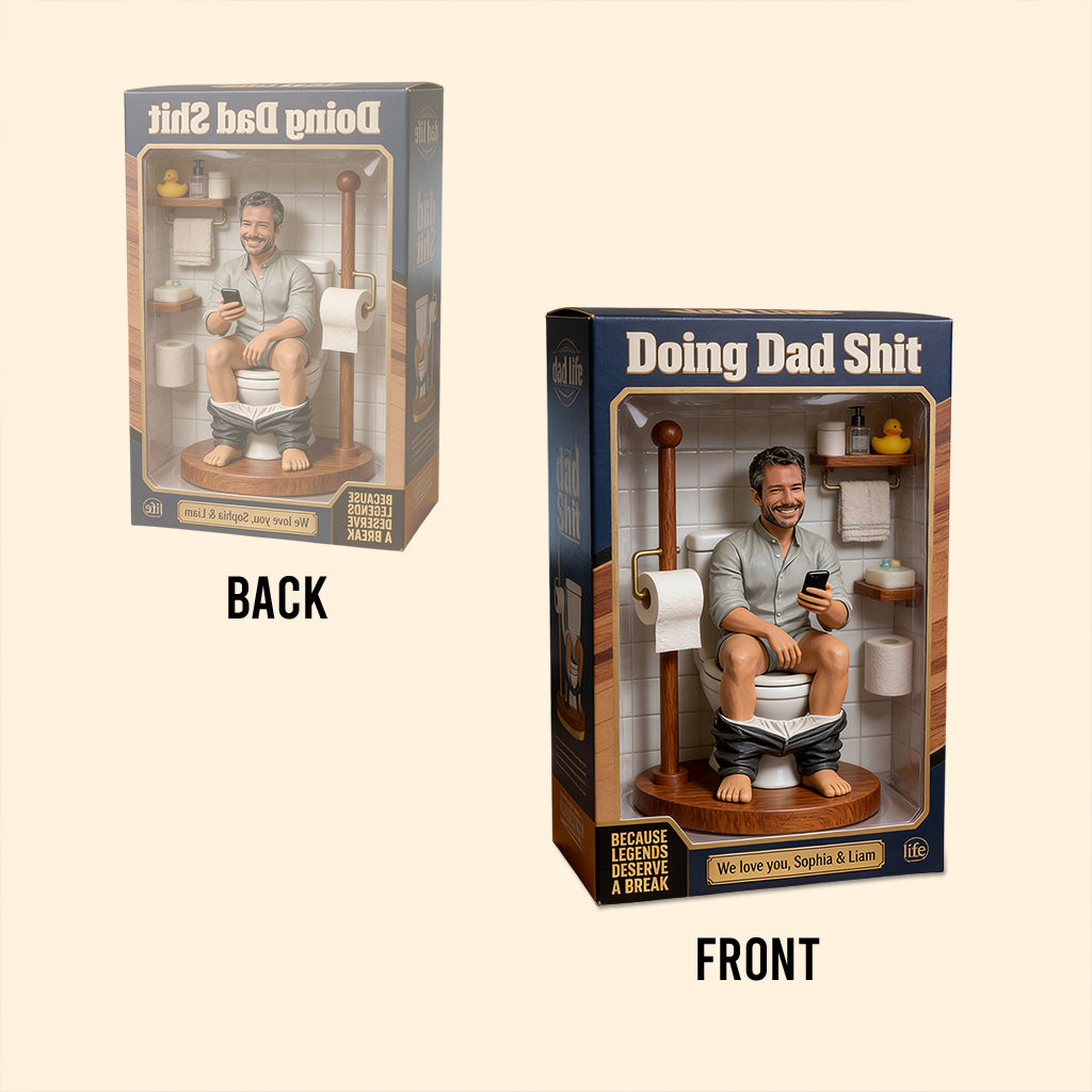 Customized "Doing Dad Shit" Action Figure – Funny Old Man Bathroom Toy Statue, Hilarious Father's Day Gag Gift for Office Desk Man Cave Decor