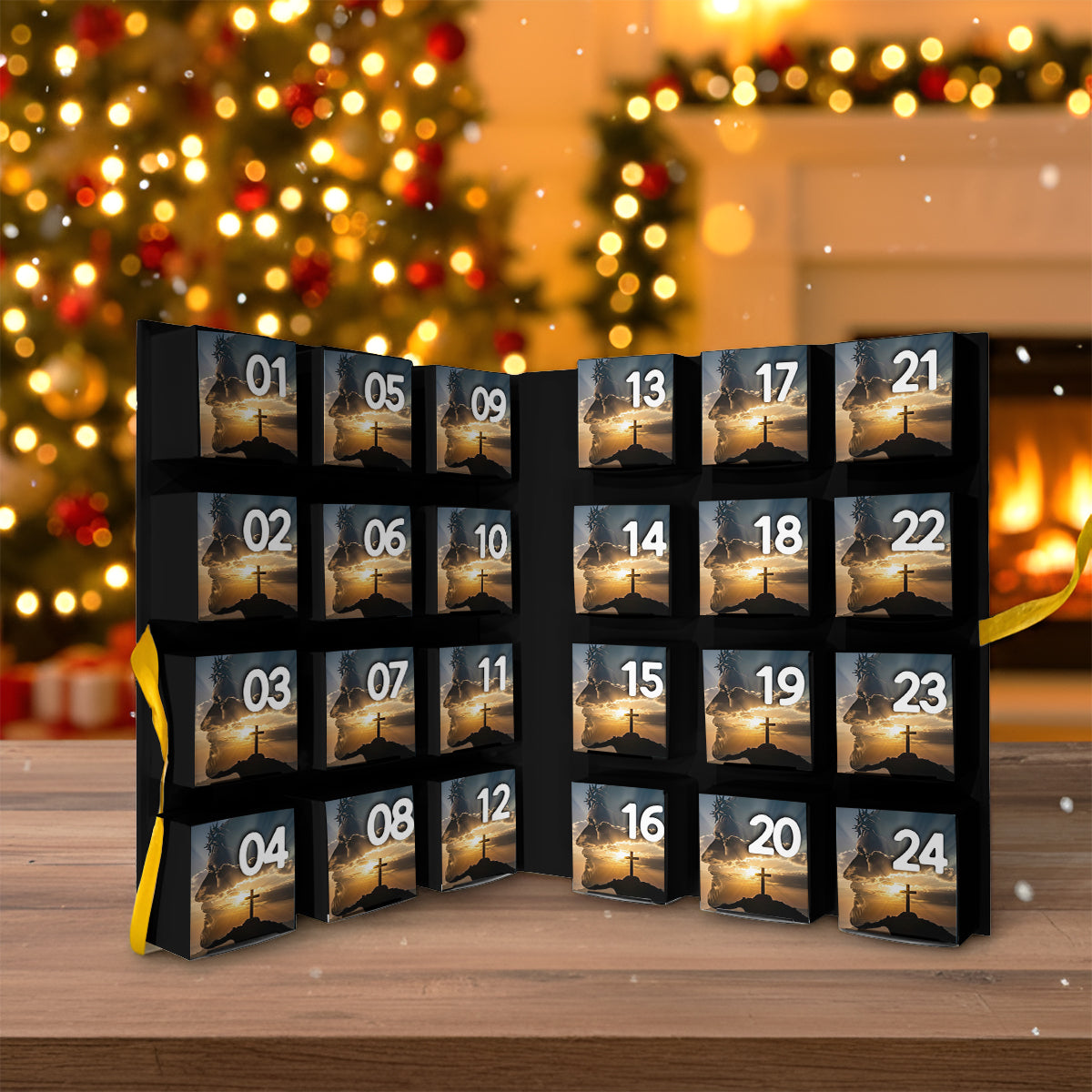 Bible Verse Advent Calendar - Personalized Christian Folded Advent Calendar With Ornaments