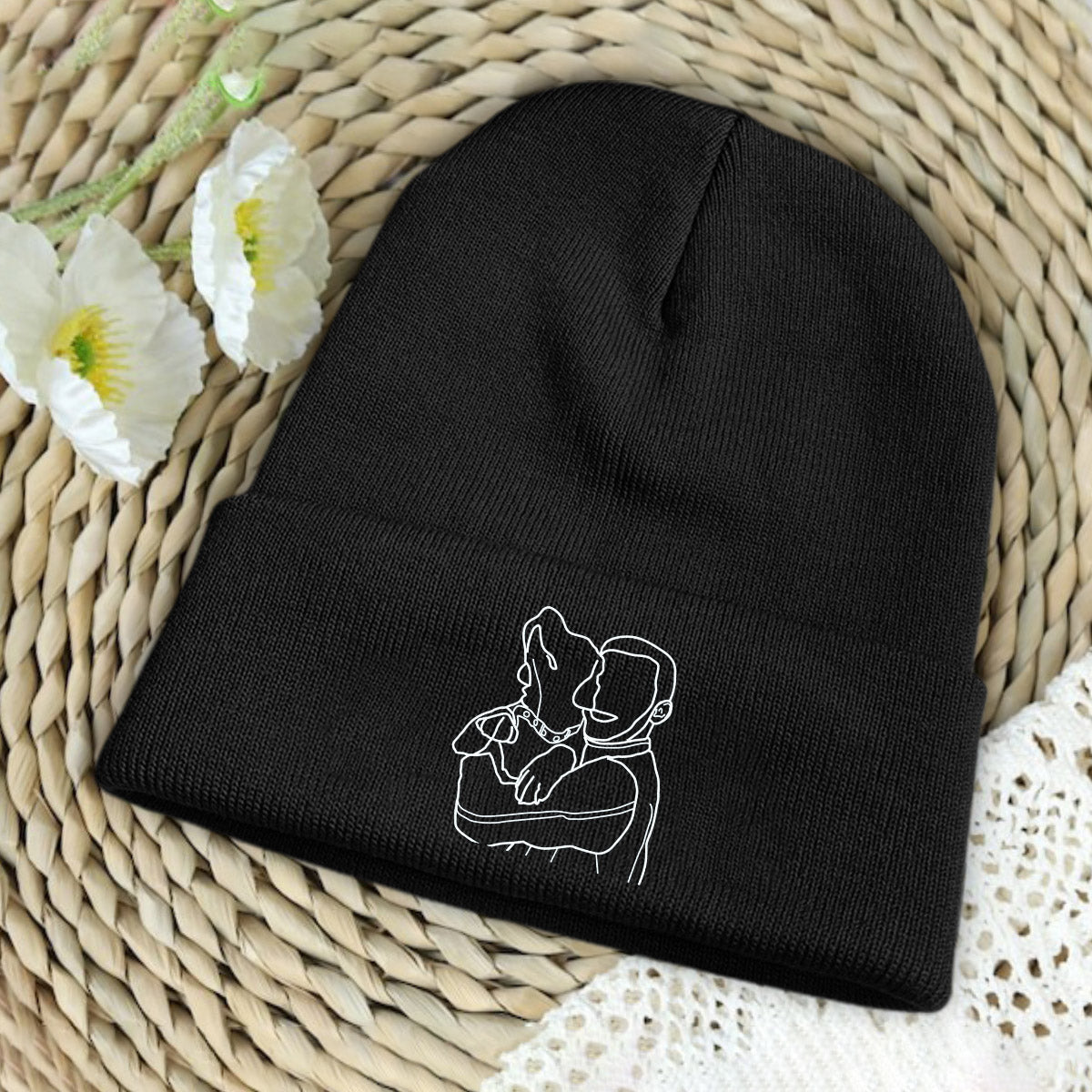 Custom Photo - Personalized Dog Embroidered Beanie