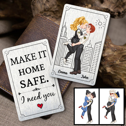 Make It Home Safe - Personalized Couple Wallet Insert Card
