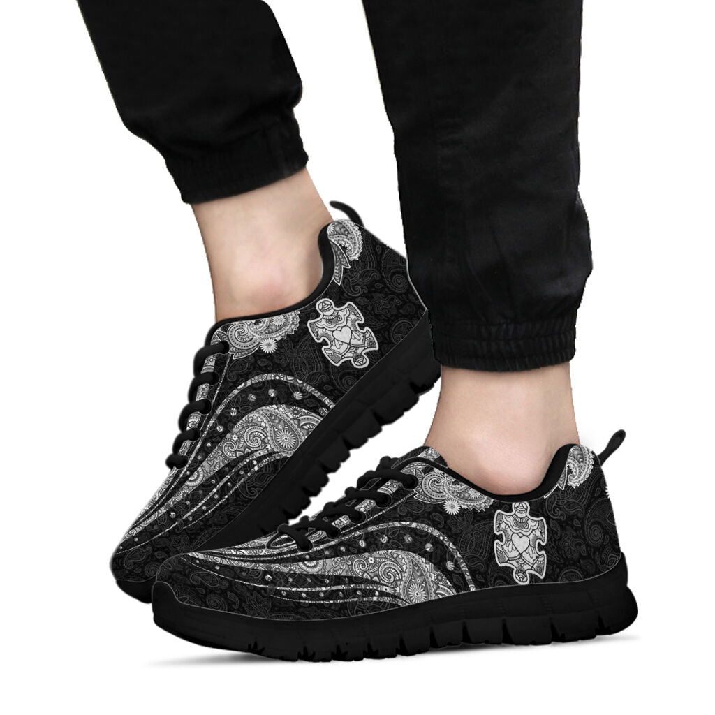 Puzzle Piece Mandala Autism Awareness Sneakers 0622