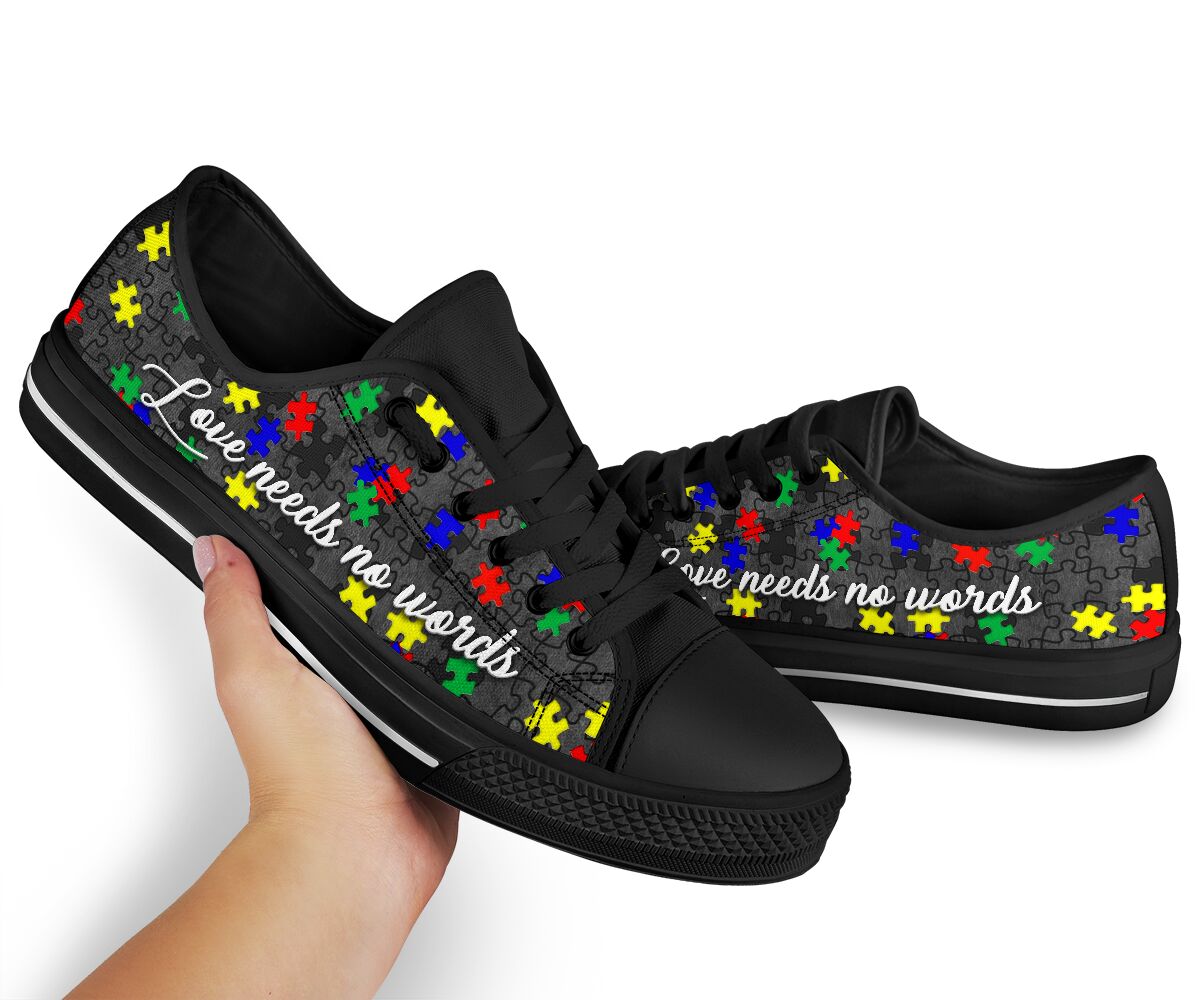 Love Needs No Words Autism Awareness Low Top Shoes 0622